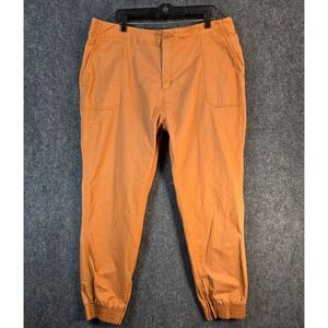 Pact Organic Cotton High Rise Ankle Zip Jogger Pants XXL Burnt Orange Utility